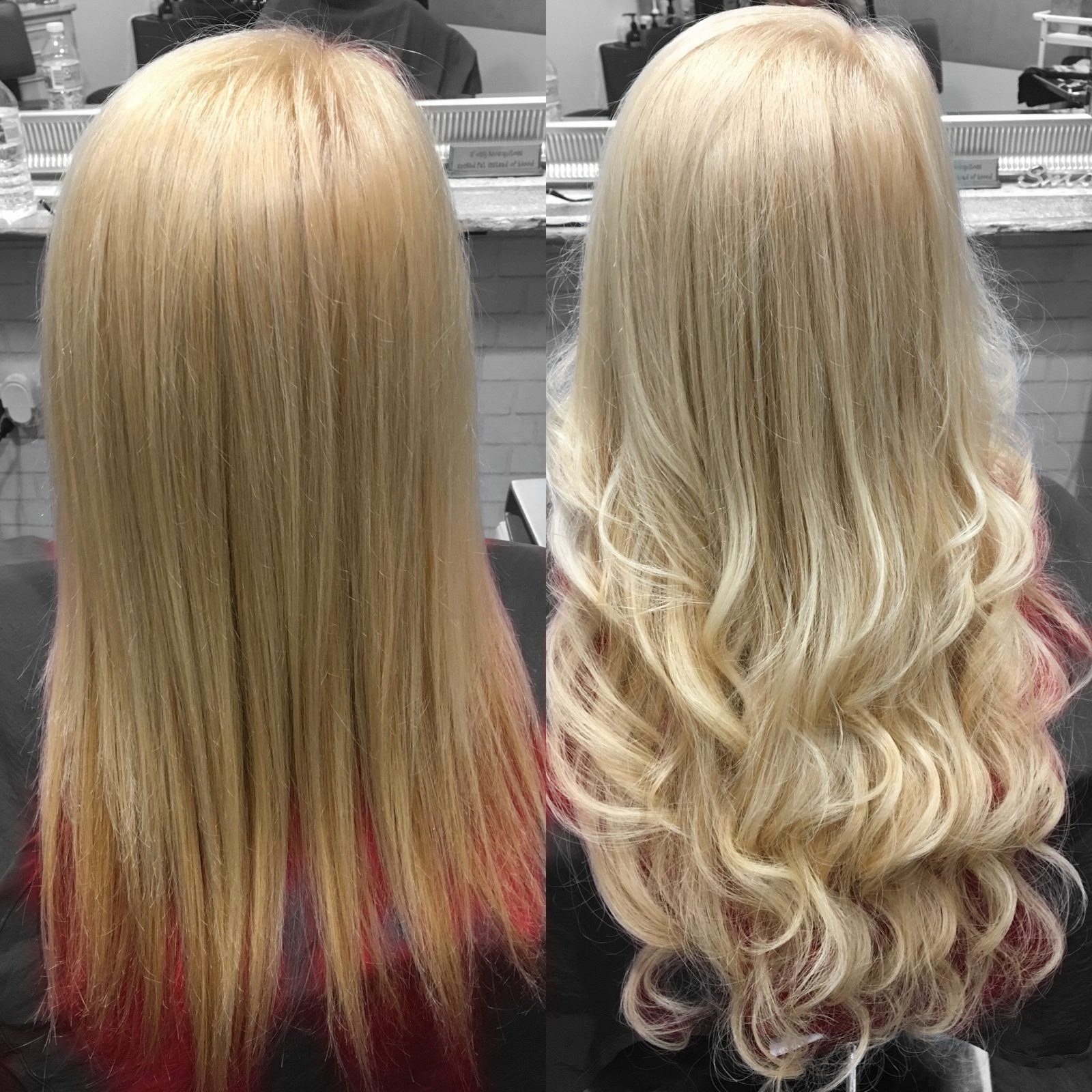 Fresh haircut and blow out with soft blonde waves