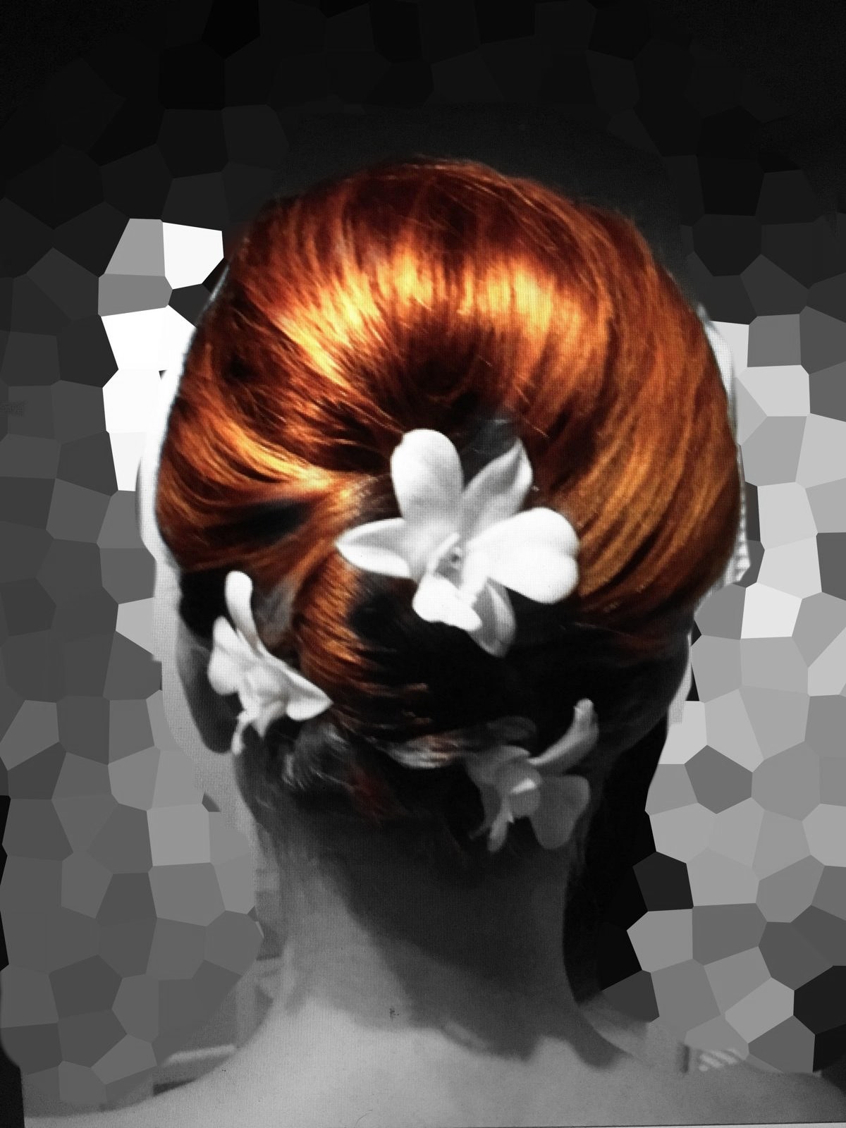 Bridal up-do with fresh flowers for a Fort Myers wedding